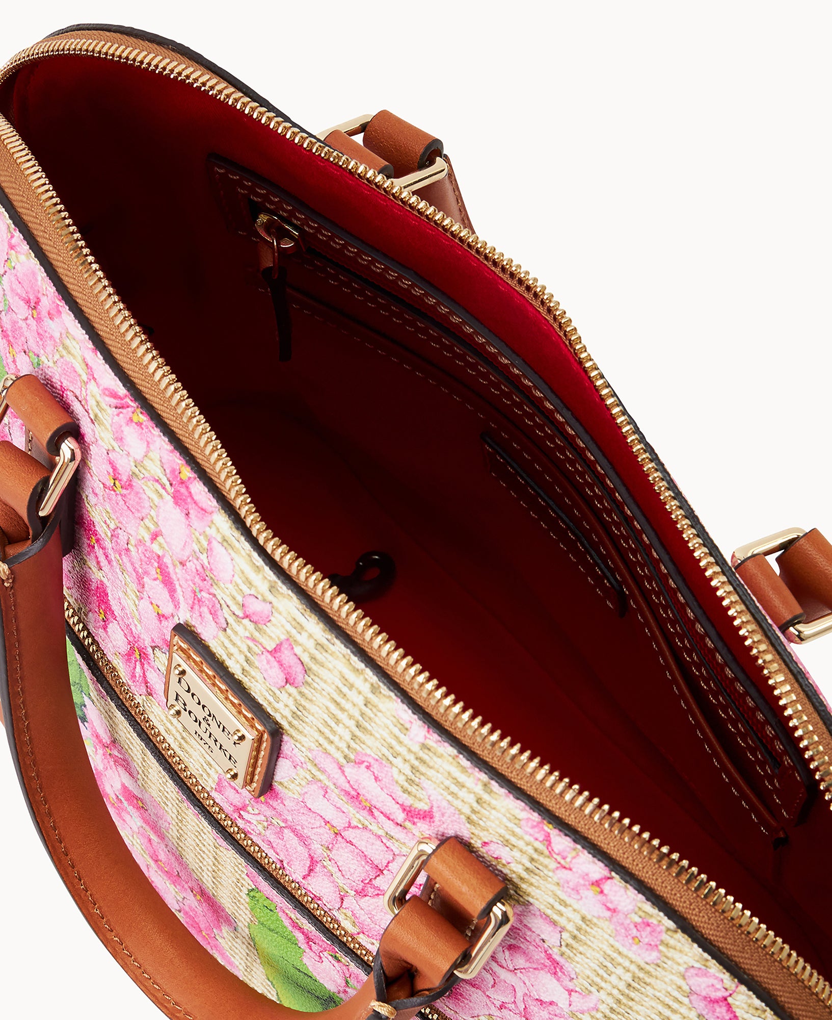 Hydrangea Basketweave Domed Zip Satchel - Image 3