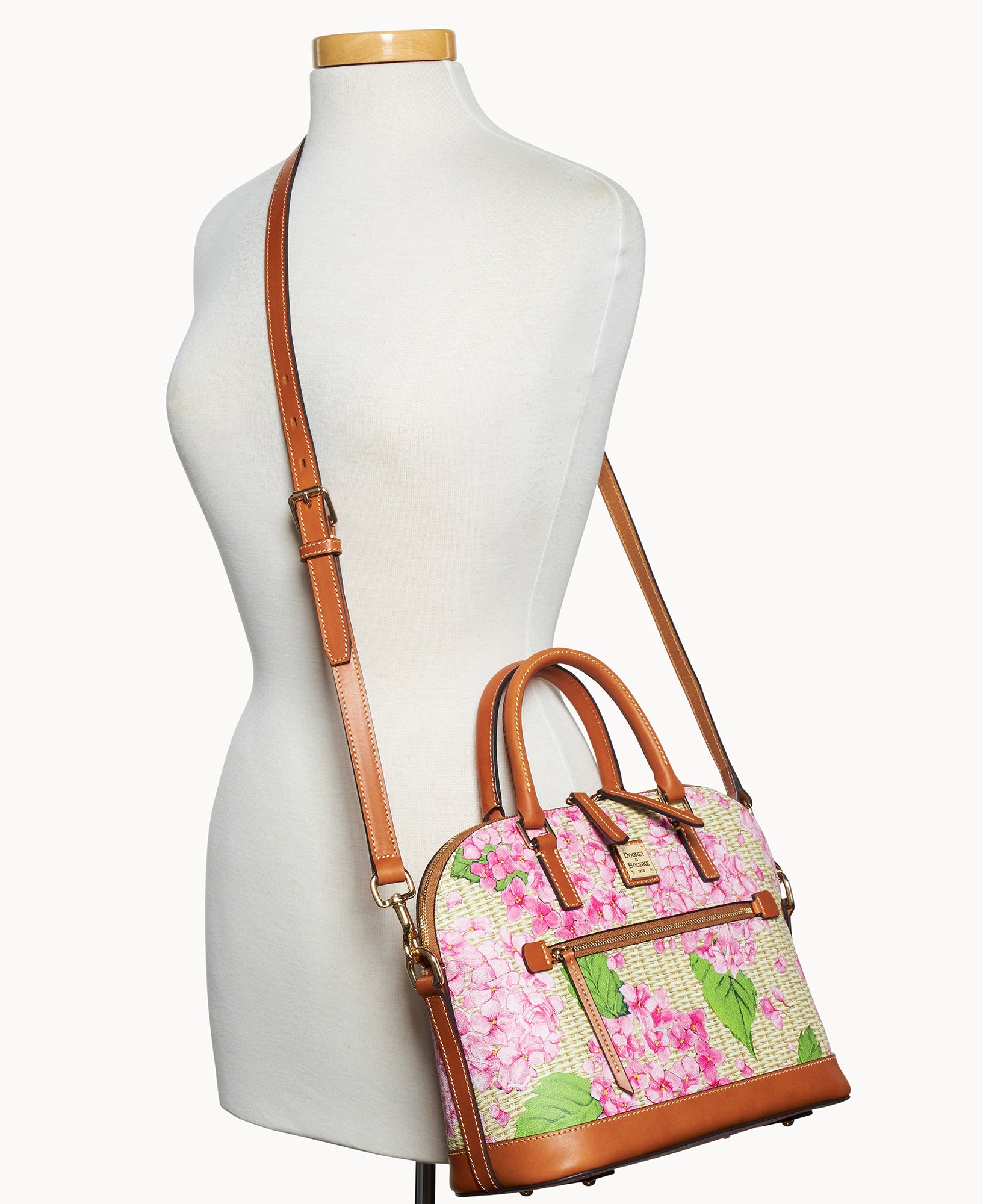 Hydrangea Basketweave Domed Zip Satchel - Image 4