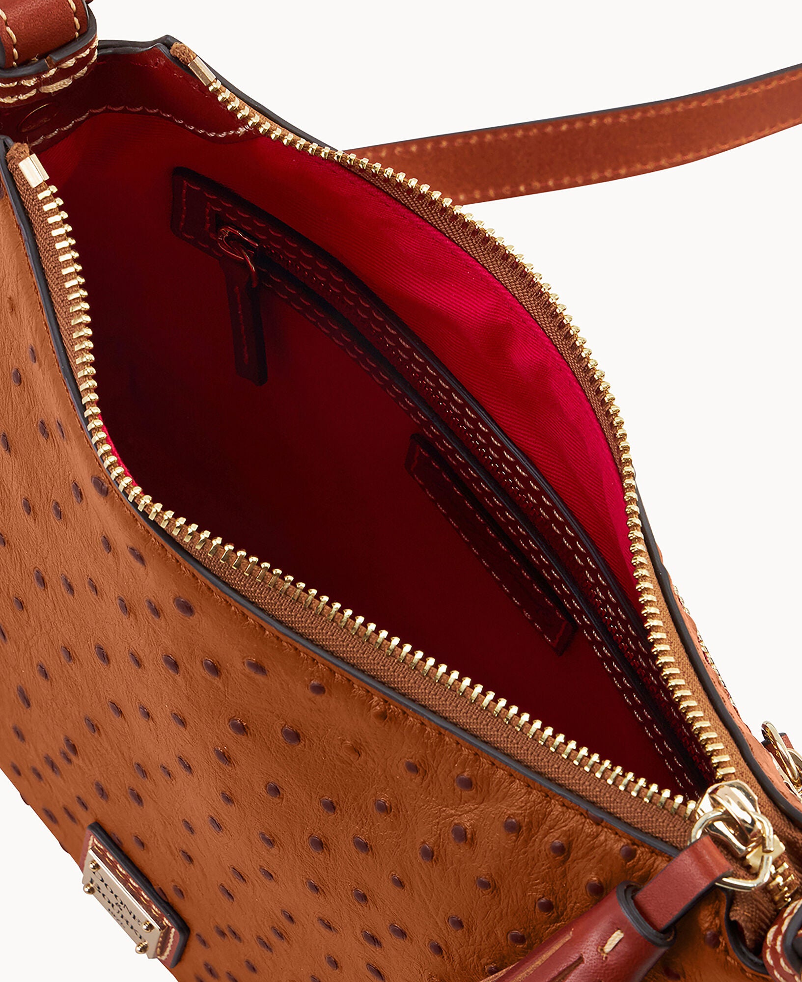 Ostrich Crossbody Hobo - Image 13