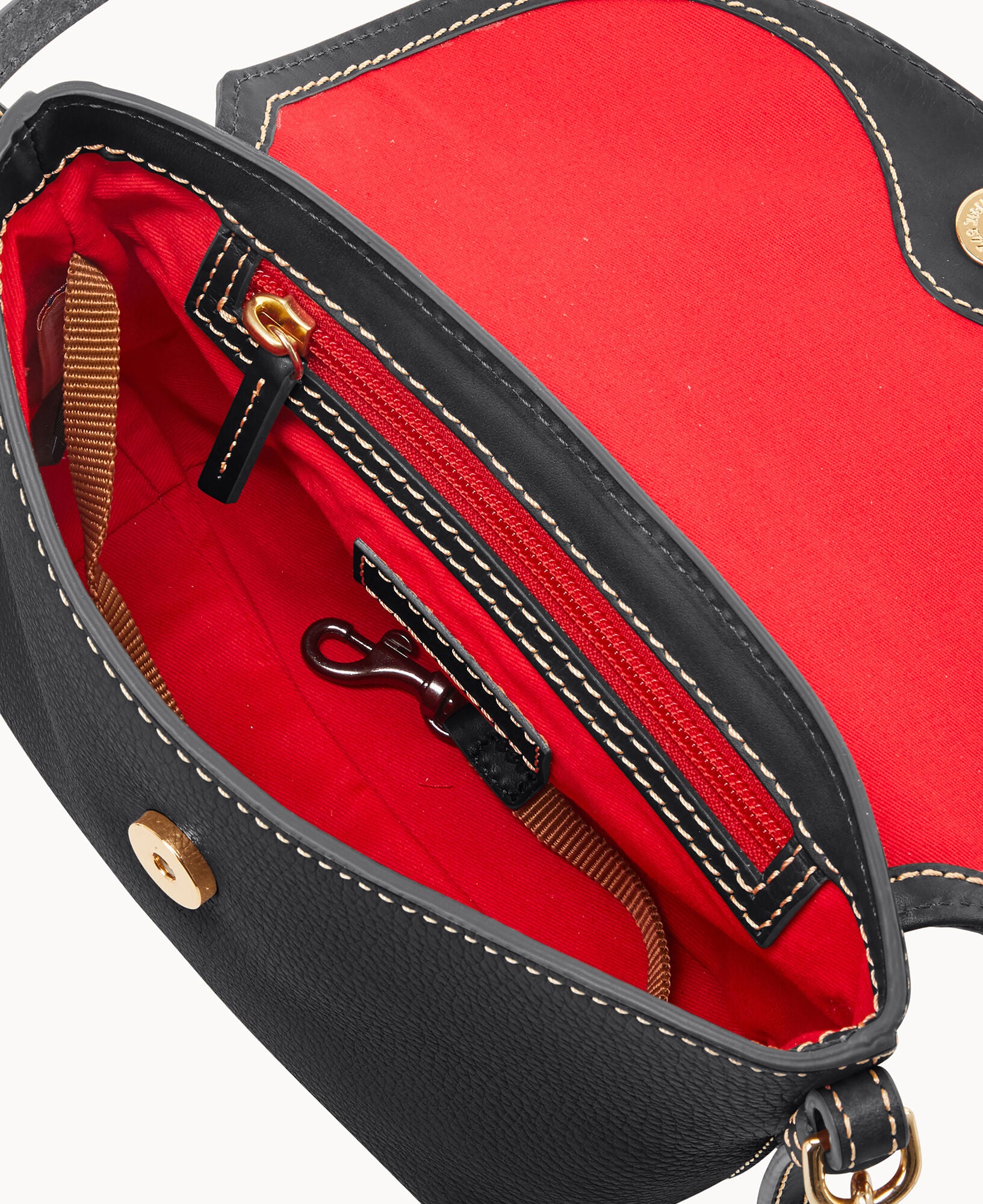 Pebble Grain Crossbody Saddle Bag - Image 7