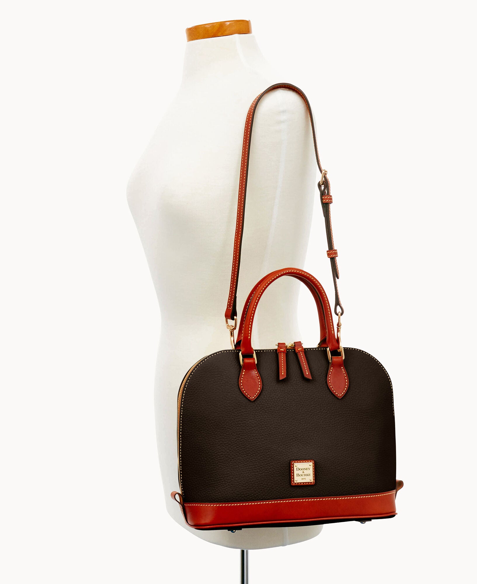 Pebble Grain Zip Zip Satchel - Image 15
