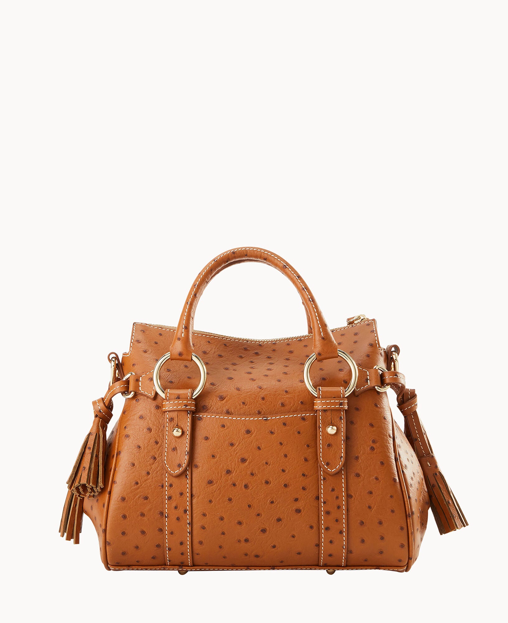 Ostrich Satchel With Pocket - Image 9