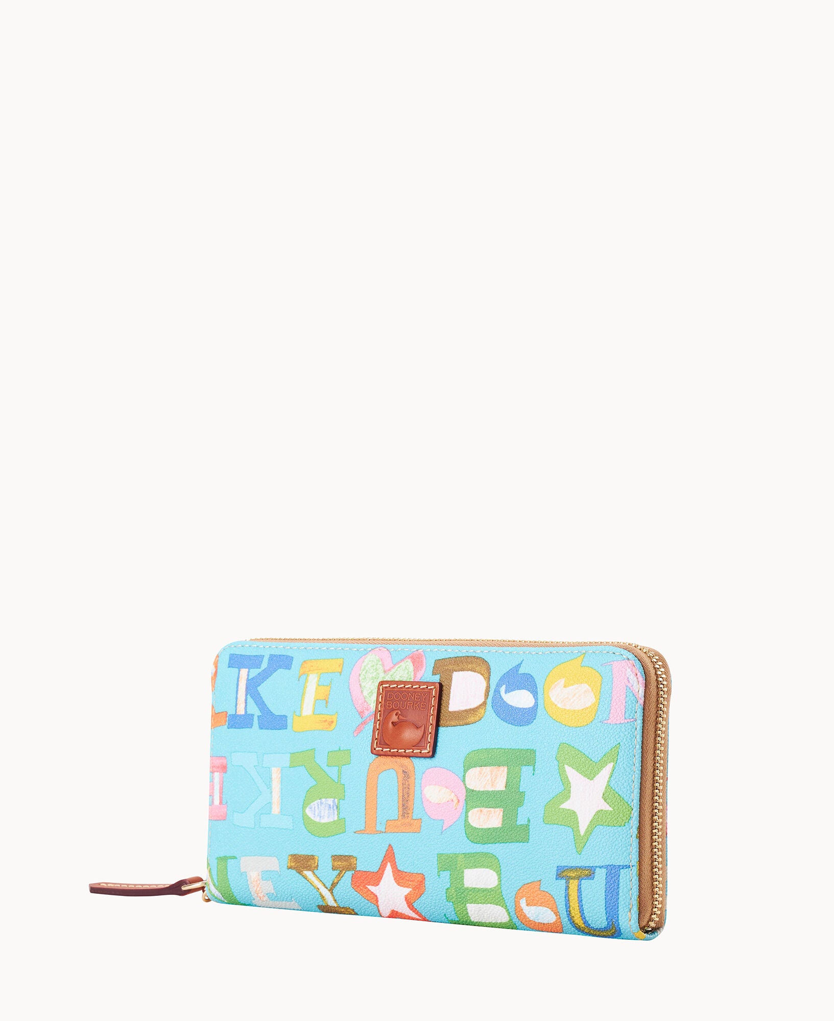 Doodle II Coated Cotton Large Zip Around Wristlet - Image 11