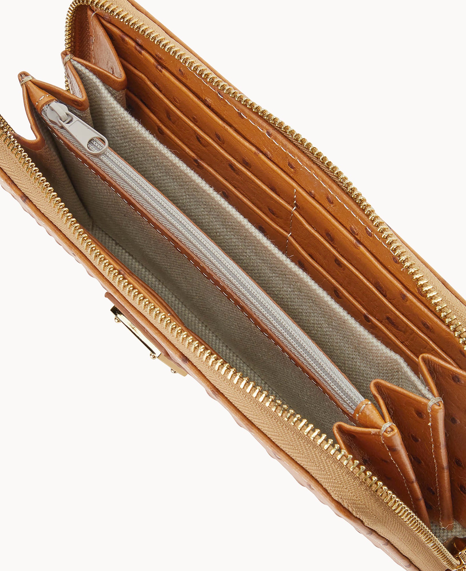 Ostrich Large Zip Around Wristlet - Image 24