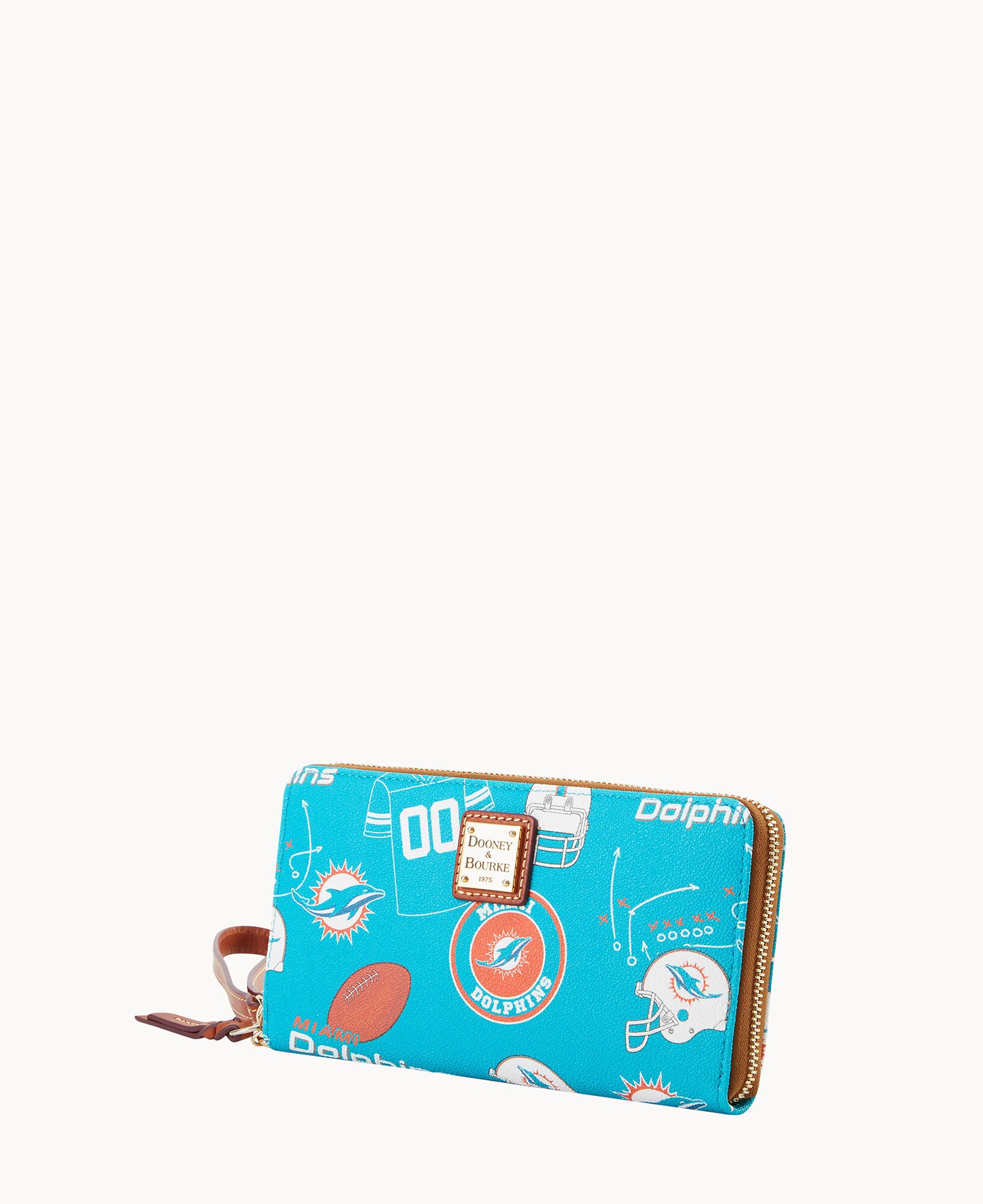 NFL Dolphins Large Zip Around Wristlet - Image 2