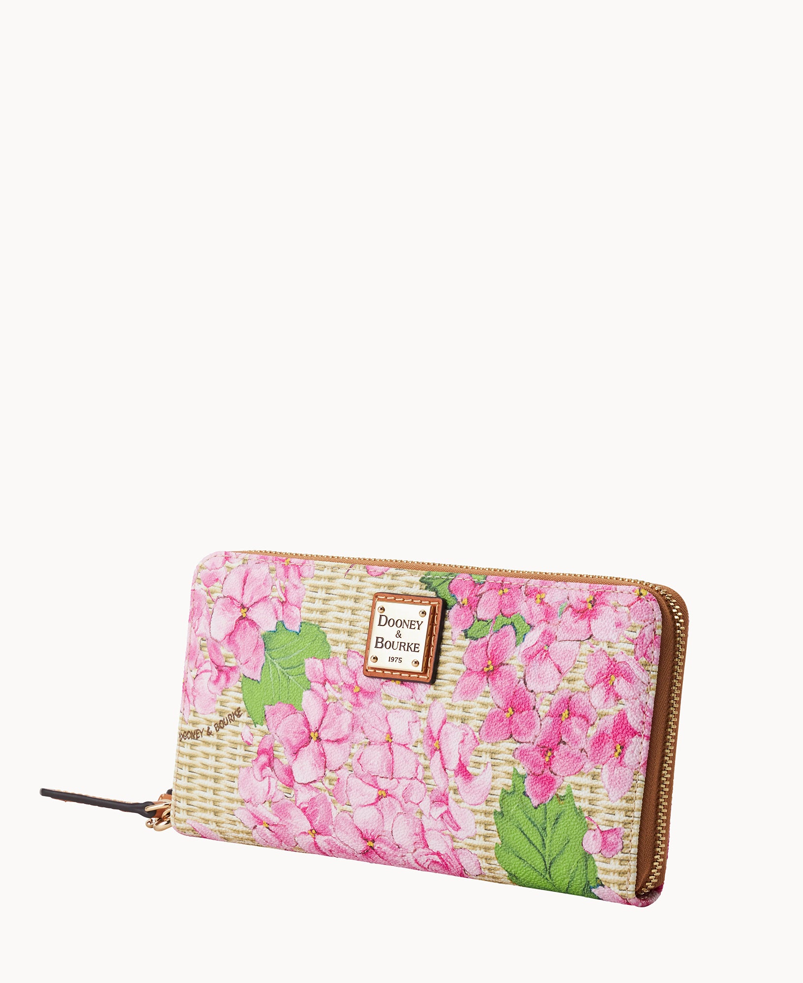 Hydrangea Basketweave Large Zip Around Wristlet - Image 2