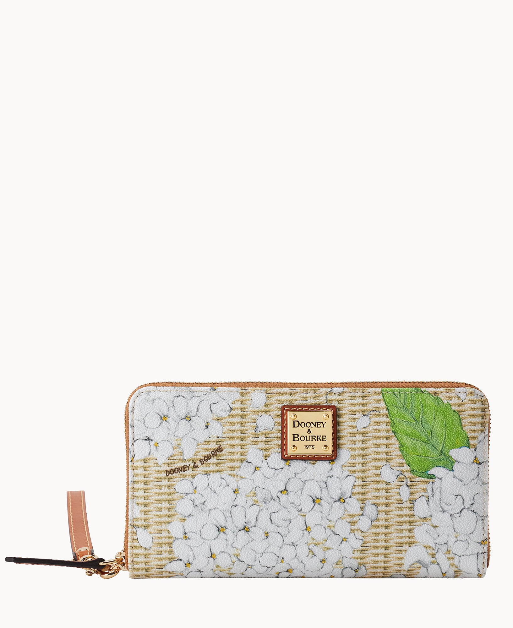 Hydrangea Basketweave Large Zip Around Wristlet - Image 4